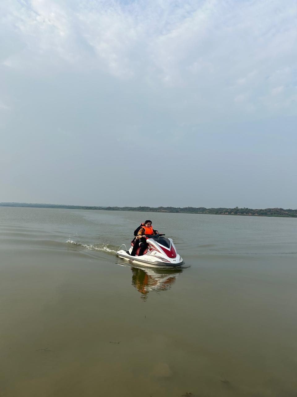 Jet skiing on the dam